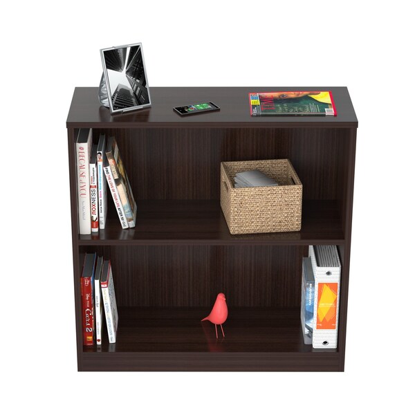Bookcase 31.5 in. H 2-shelf in Espresso